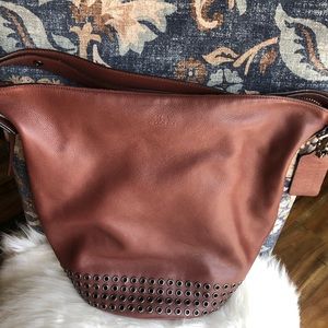 Coach leather studded bucket